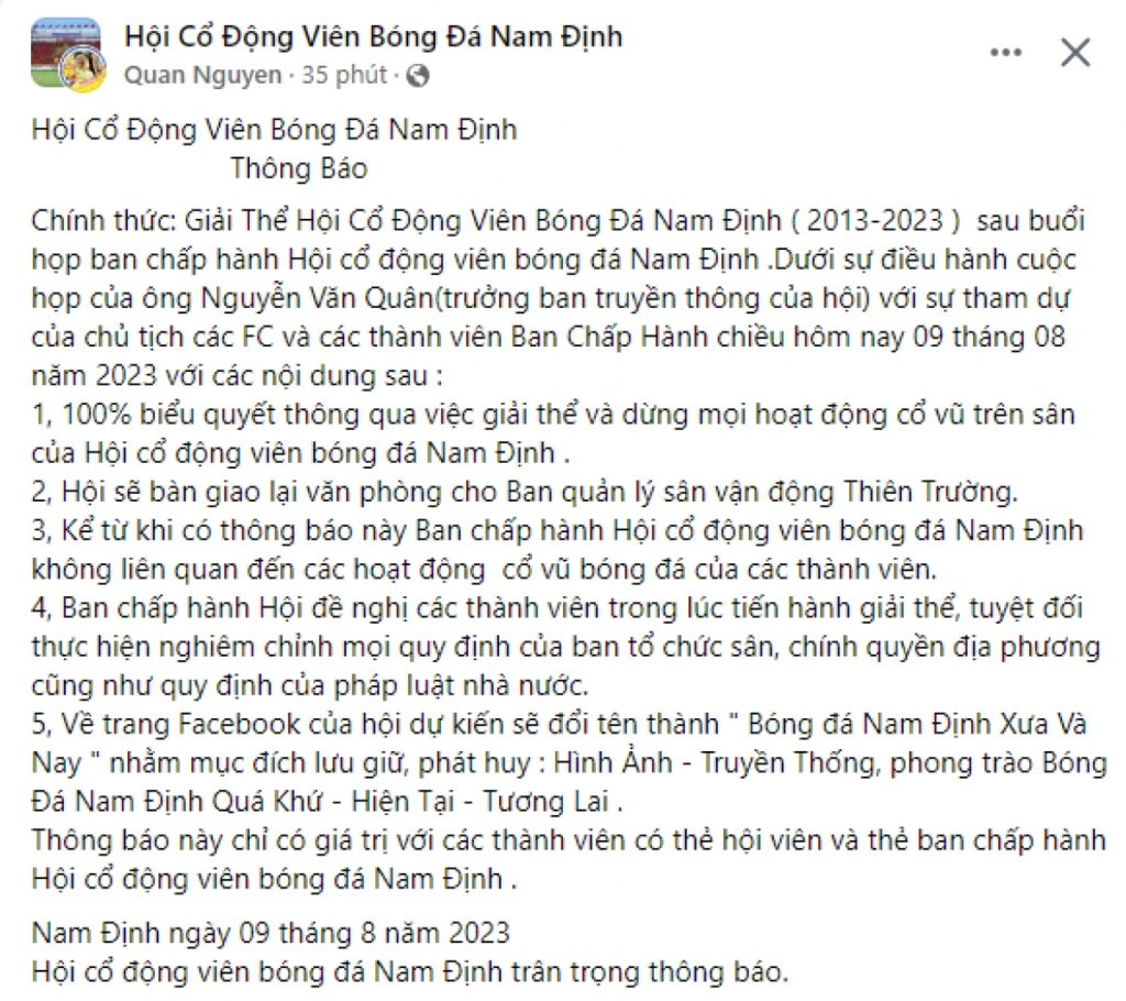 bong-da-nam-dinh-co-bien-lon-hoi-cdv-chinh-thuc-giai-the-tra-lai-het-do-va-van-phong